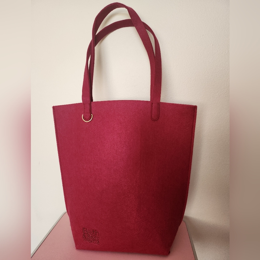 New Bath & Body Works Felted Deep Red Tote
